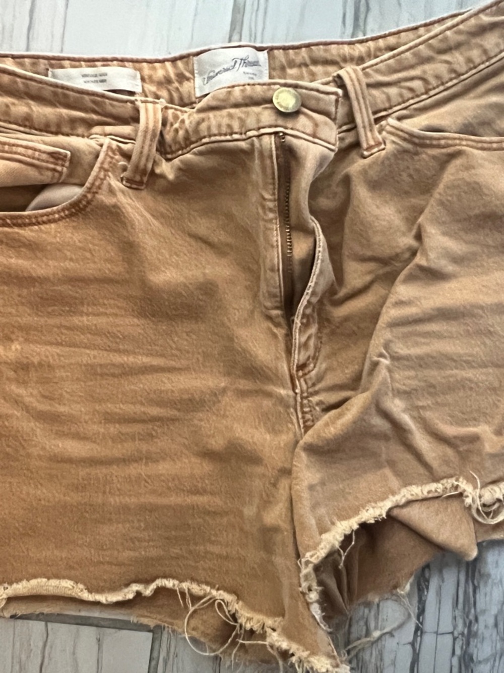 Universal Thread Women's Frayed Hem Tan Jean Shorts